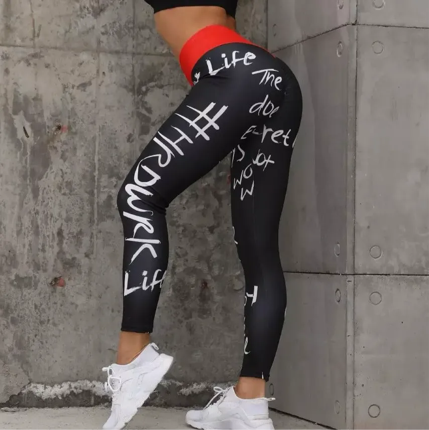 Wide Band Waist Graphic Leggings