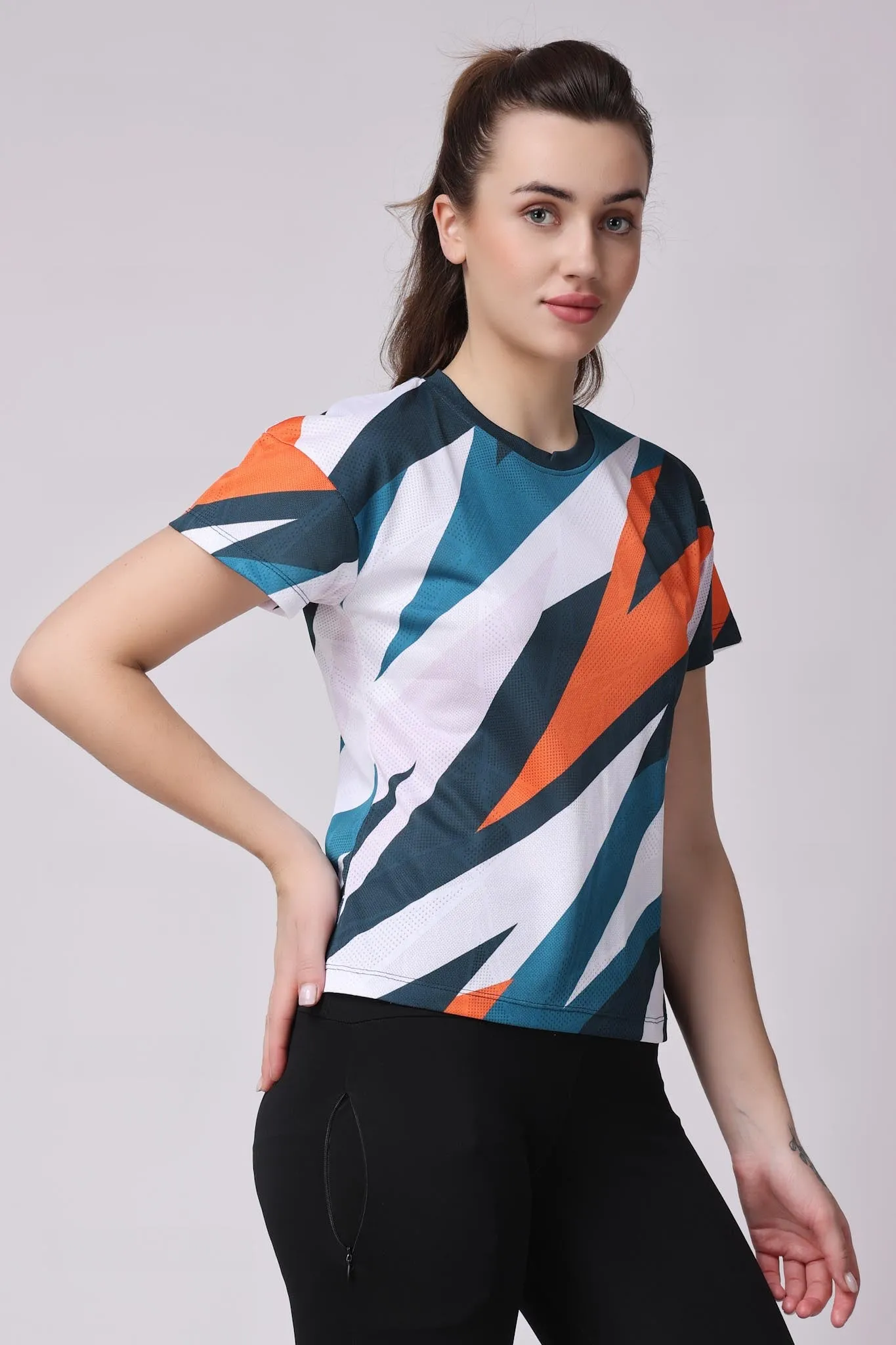 Women's Pyrite Tee - White/Orange