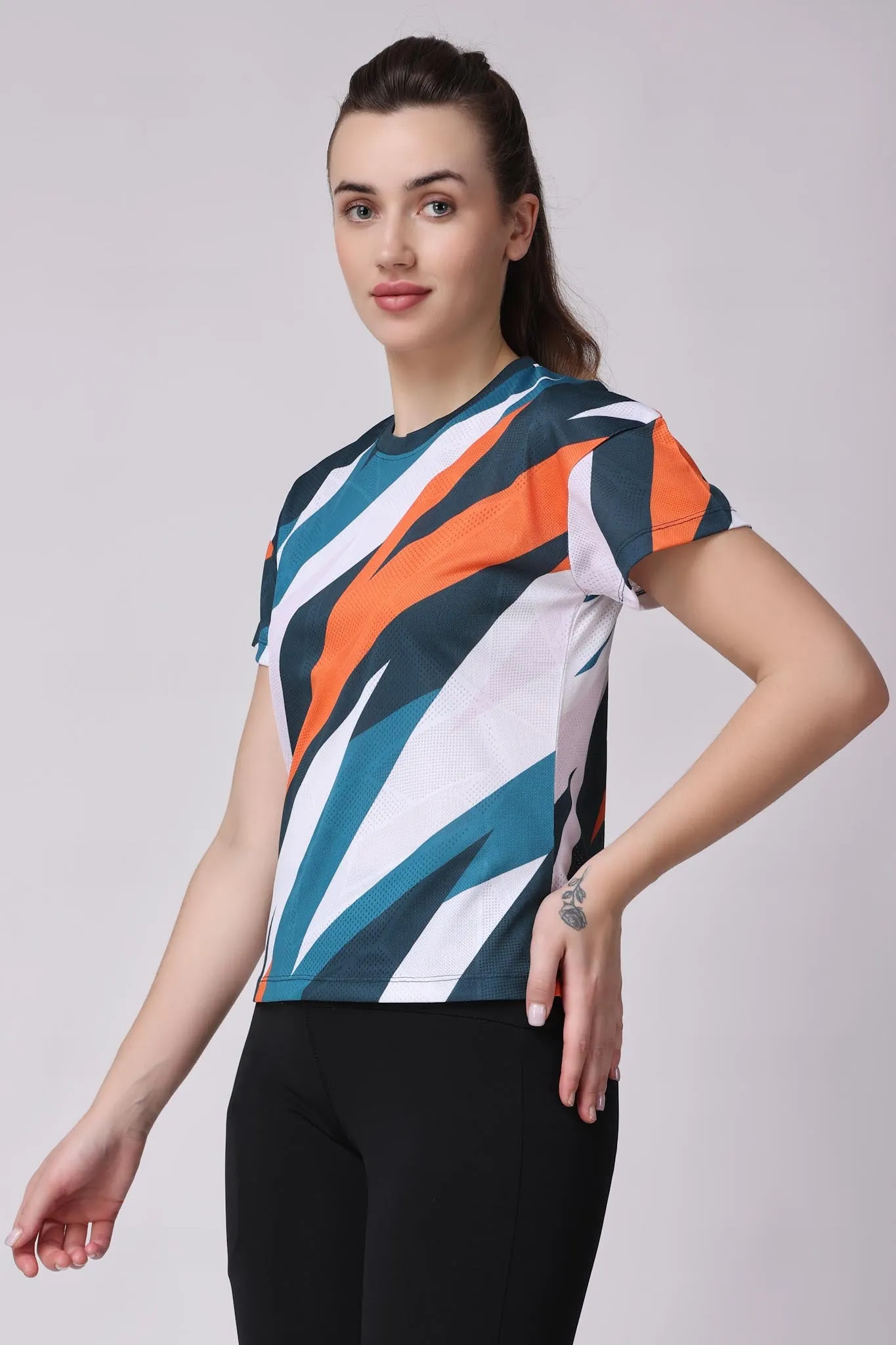 Women's Pyrite Tee - White/Orange