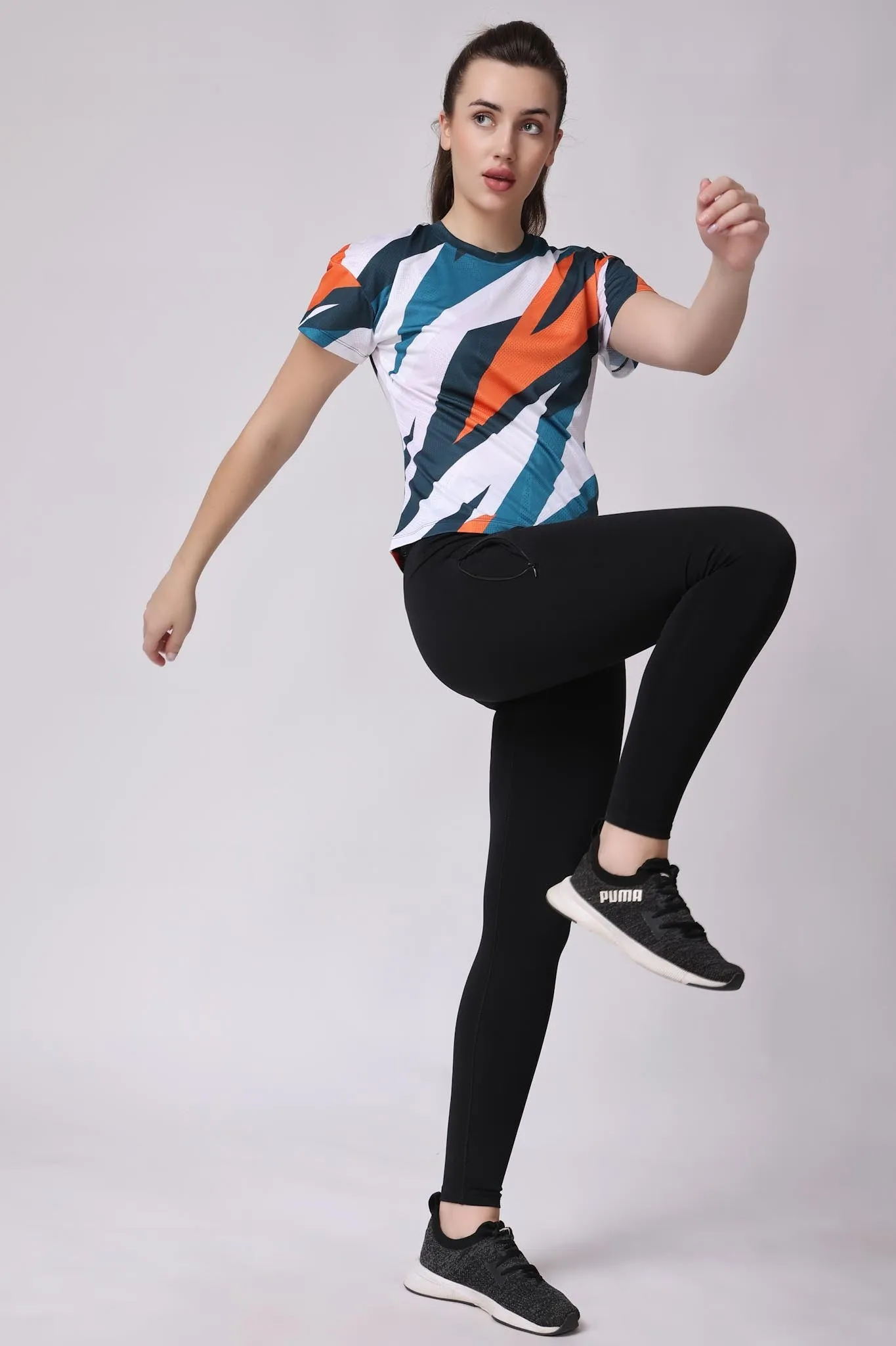 Women's Pyrite Tee - White/Orange