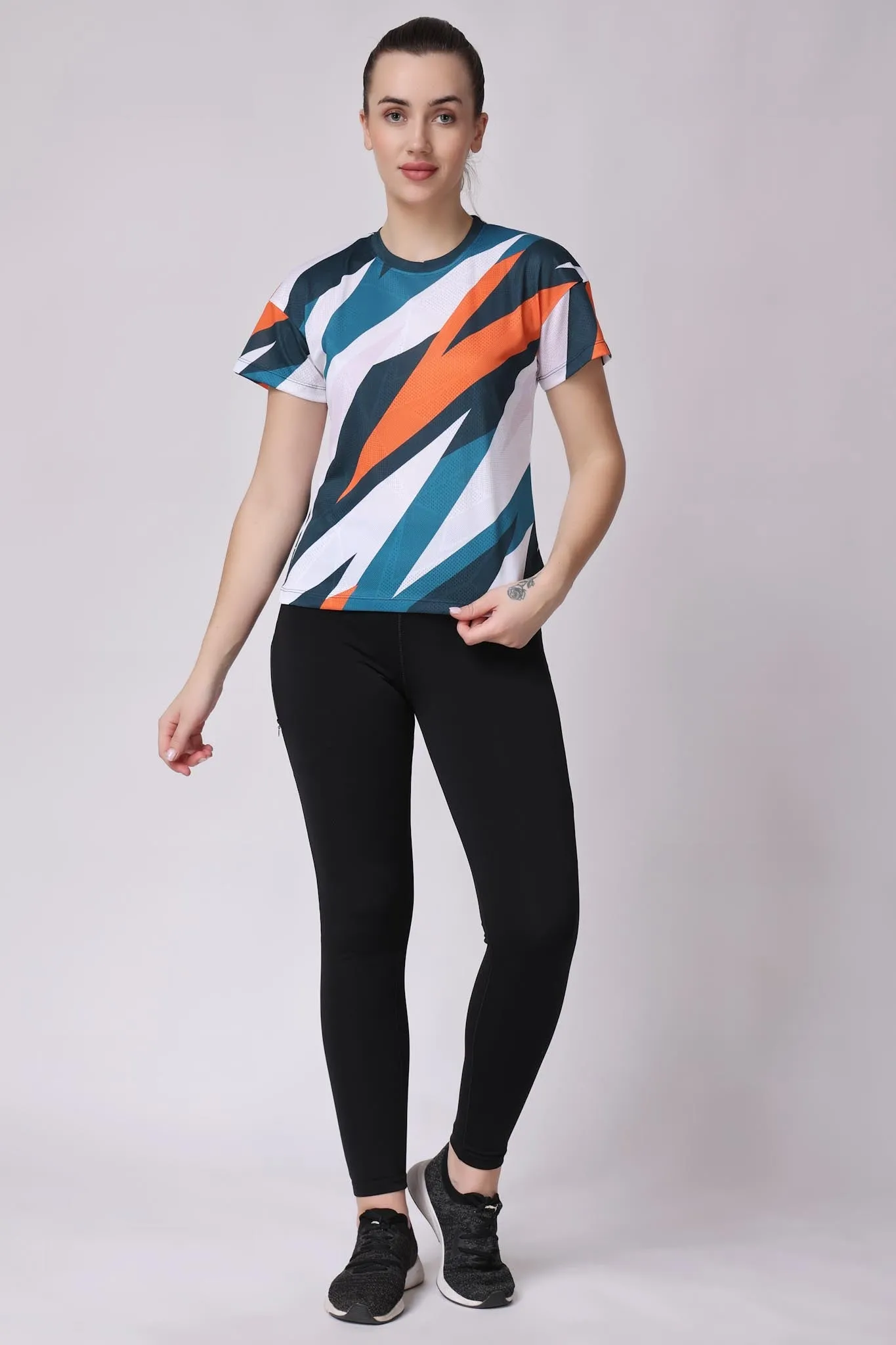 Women's Pyrite Tee - White/Orange